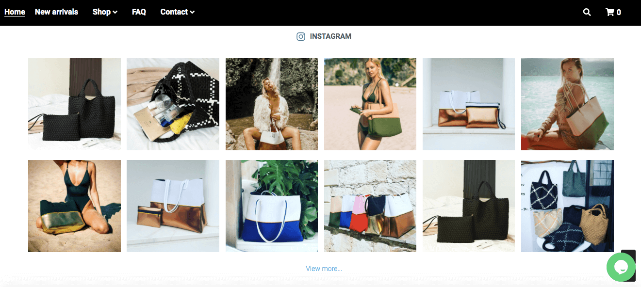 brand's Instagram feed embedded on its web page built on Strikingly brand's Instagram feed embedded on its web page built on Strikingly